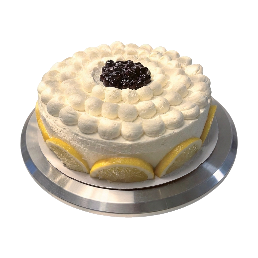 Lemon Chiffon with Blueberry Compote