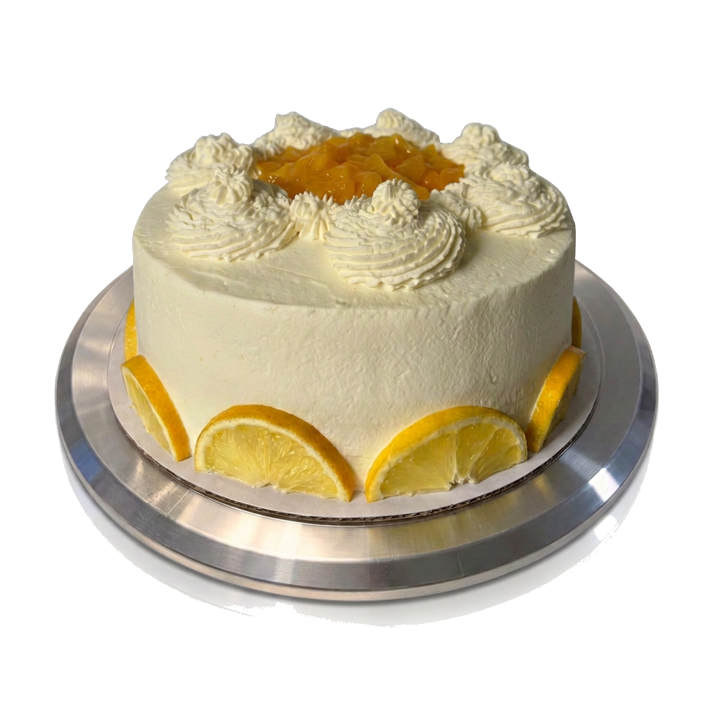 Lemon Chiffon with Peach Compote